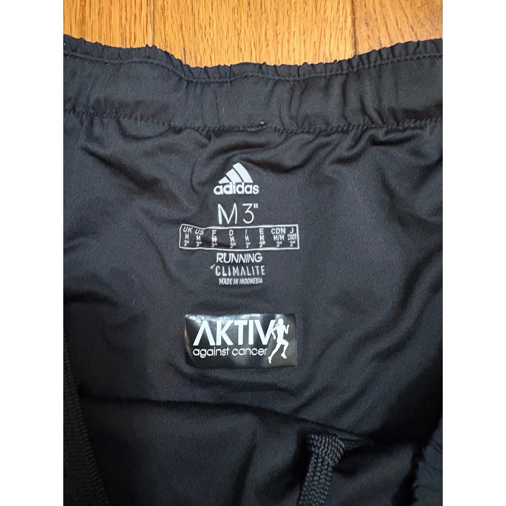 Adidas M3 Climalite Running Shorts Black White Aktiv Medium 3 Inch Inseam - Picture 3 of 8